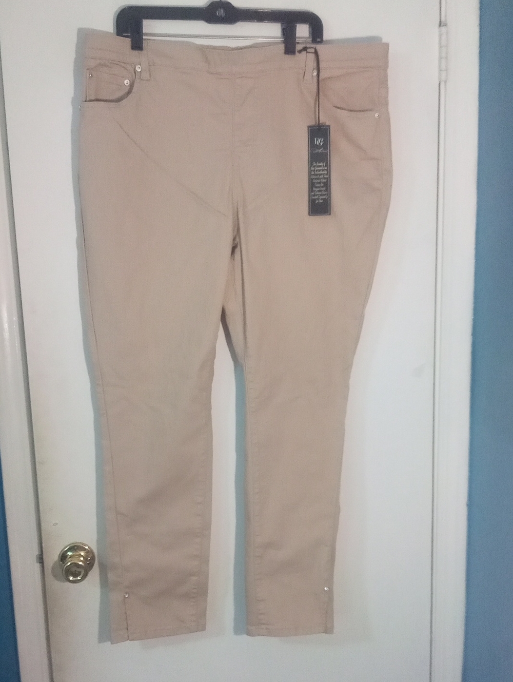 DG2 By Diane Gilman Beige Tan Stretch Slim Pants Plus Size 20W 20 NWT Jeggings
